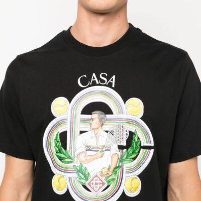 T-shirt logo imprimé  Casablanca Noir